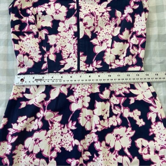 Tommy Hilfiger dress midi blue pink stretchy cotton blend pencil 2 flattering - Picture 9 of 12